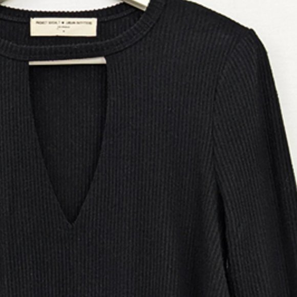 3/$20 Project Social T Black Ribbed Longsleeve - Picture 2 of 3